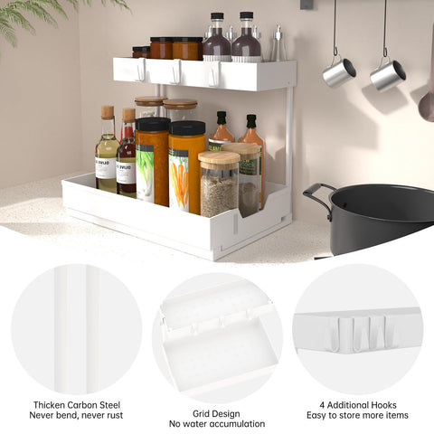 Nature's Source 2-pack storage for bathroom and kitchen cabinets keeps items tidy