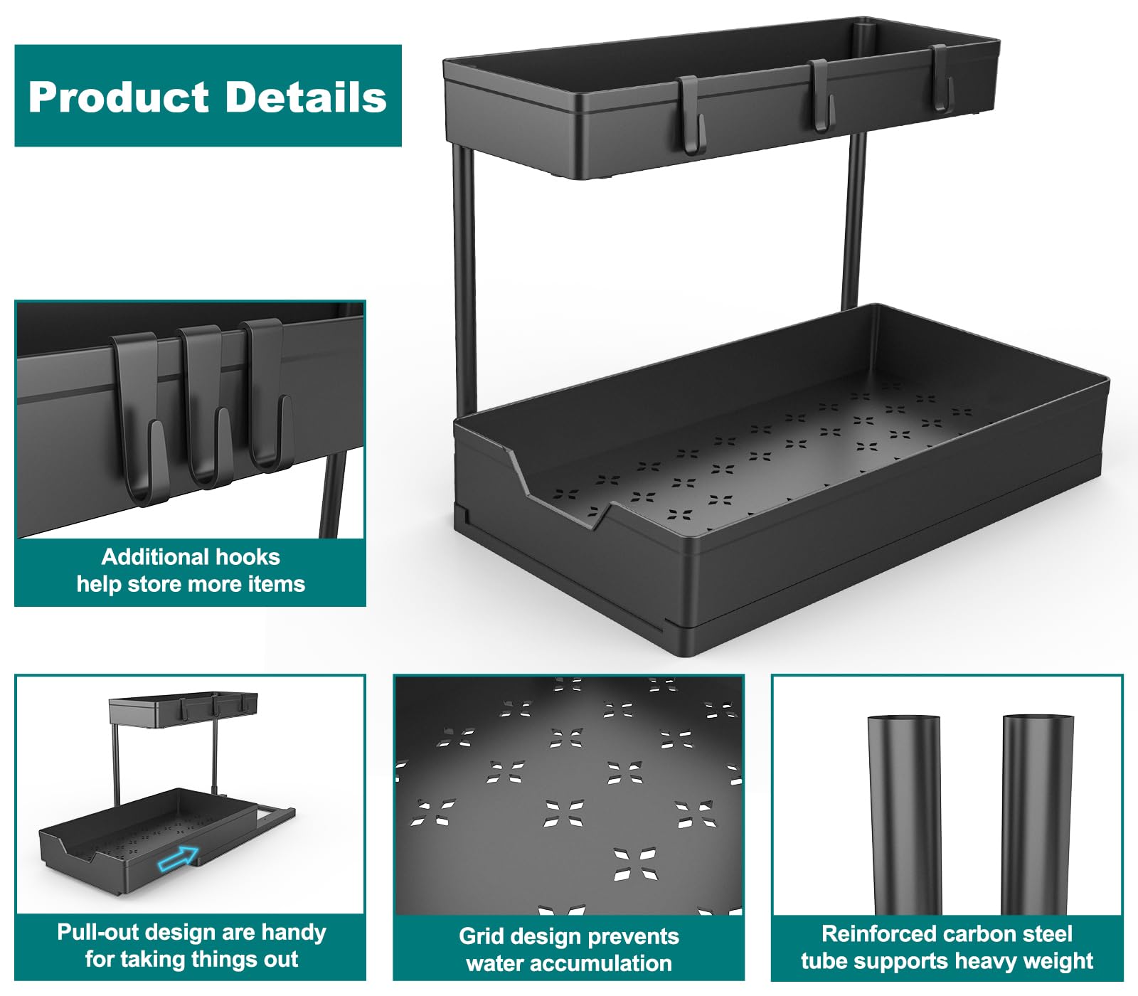 Nature's Source with four hooks adds versatile storage for small areas