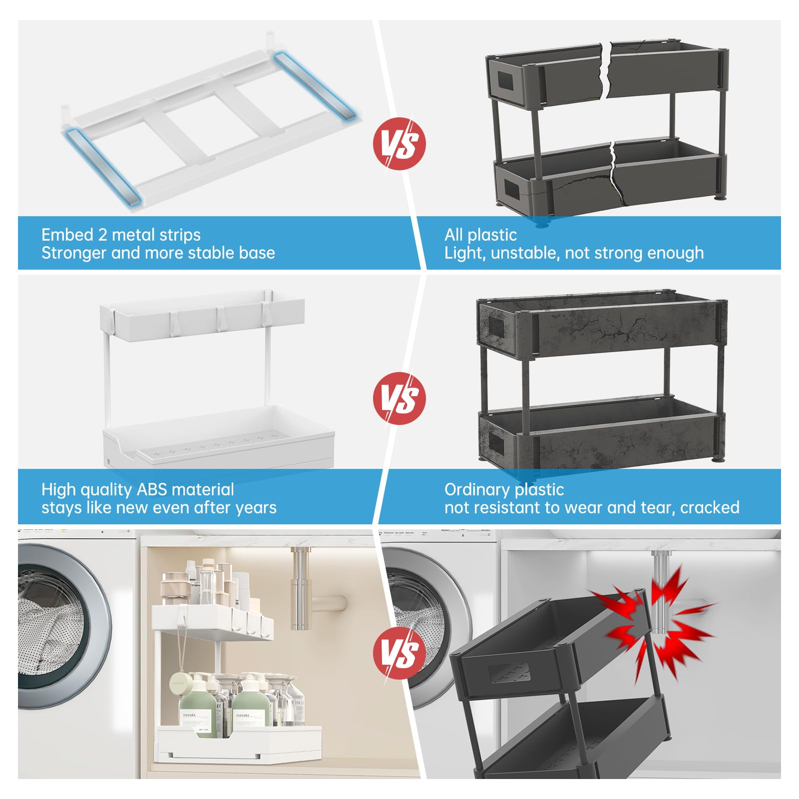 Nature's Source heavy-duty ABS construction with metal tubes for sturdy performance
