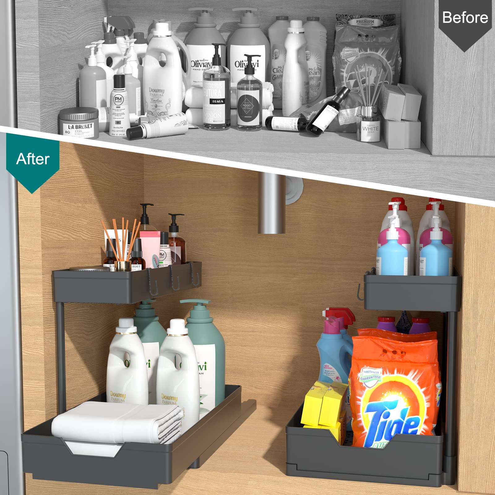 Nature's Source L-shape design saves vertical space and reduces clutter