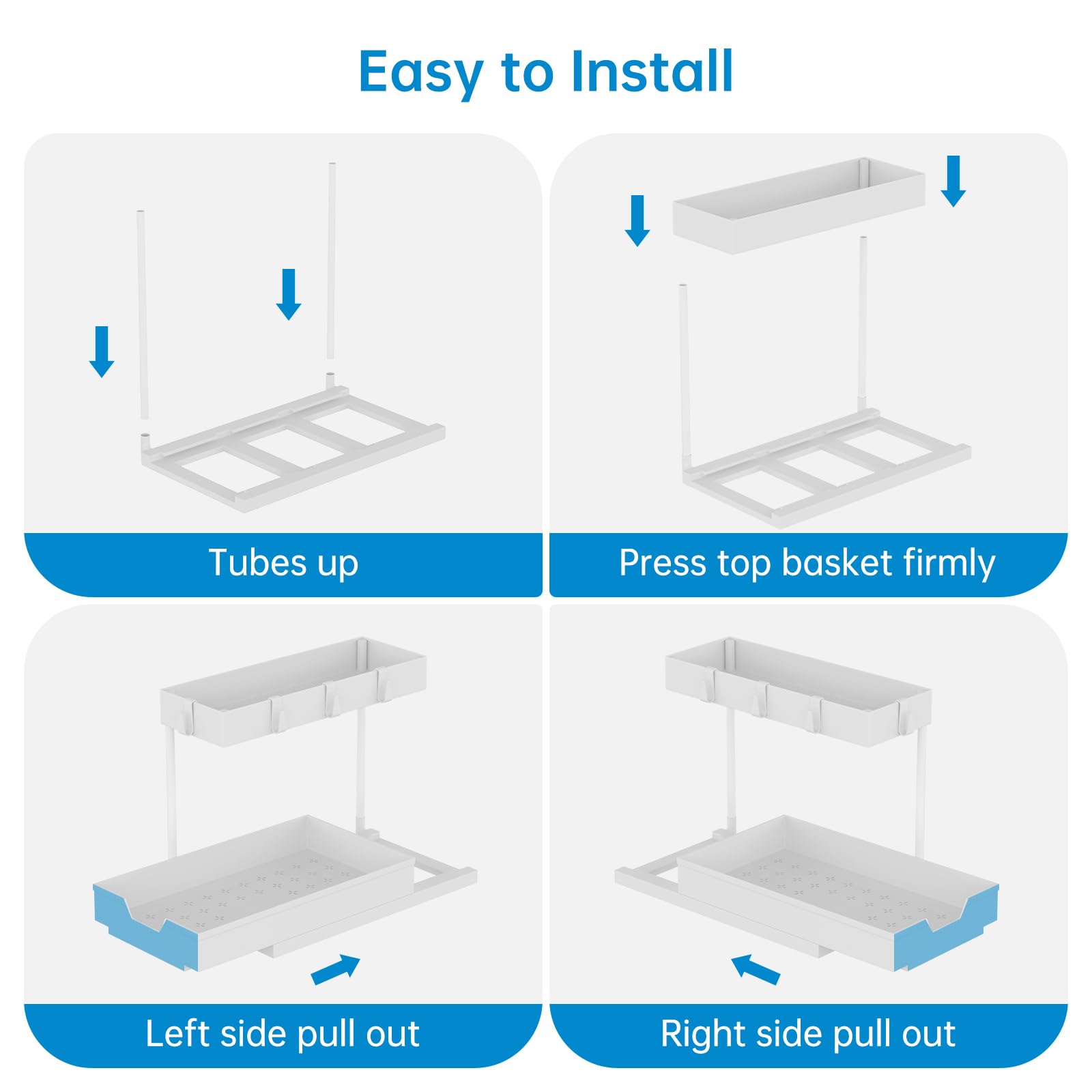Nature's Source top basket and bottom drawer dimensions maximize cabinet capacity