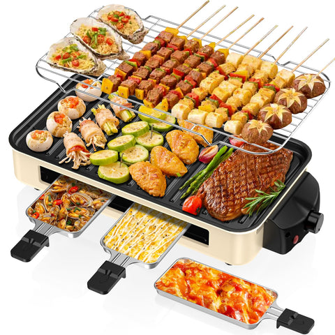 NAUQUOHZ electric indoor grill 2-in-1 setup for versatile cooking at home