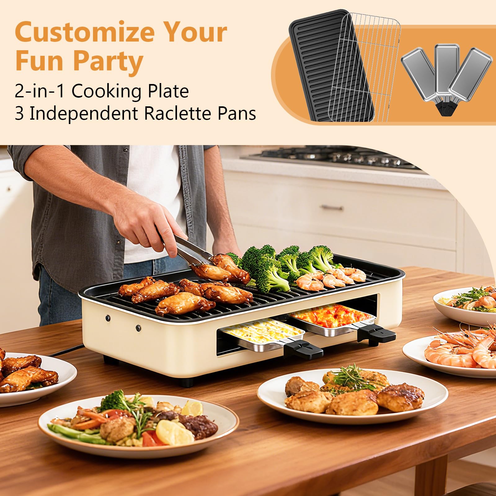 NAUQUOHZ grill mesh and griddle plate for varied meals