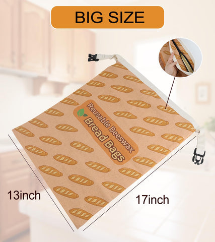 NautDuty XL 13x17in bread bag fits larger loaves and artisanal breads