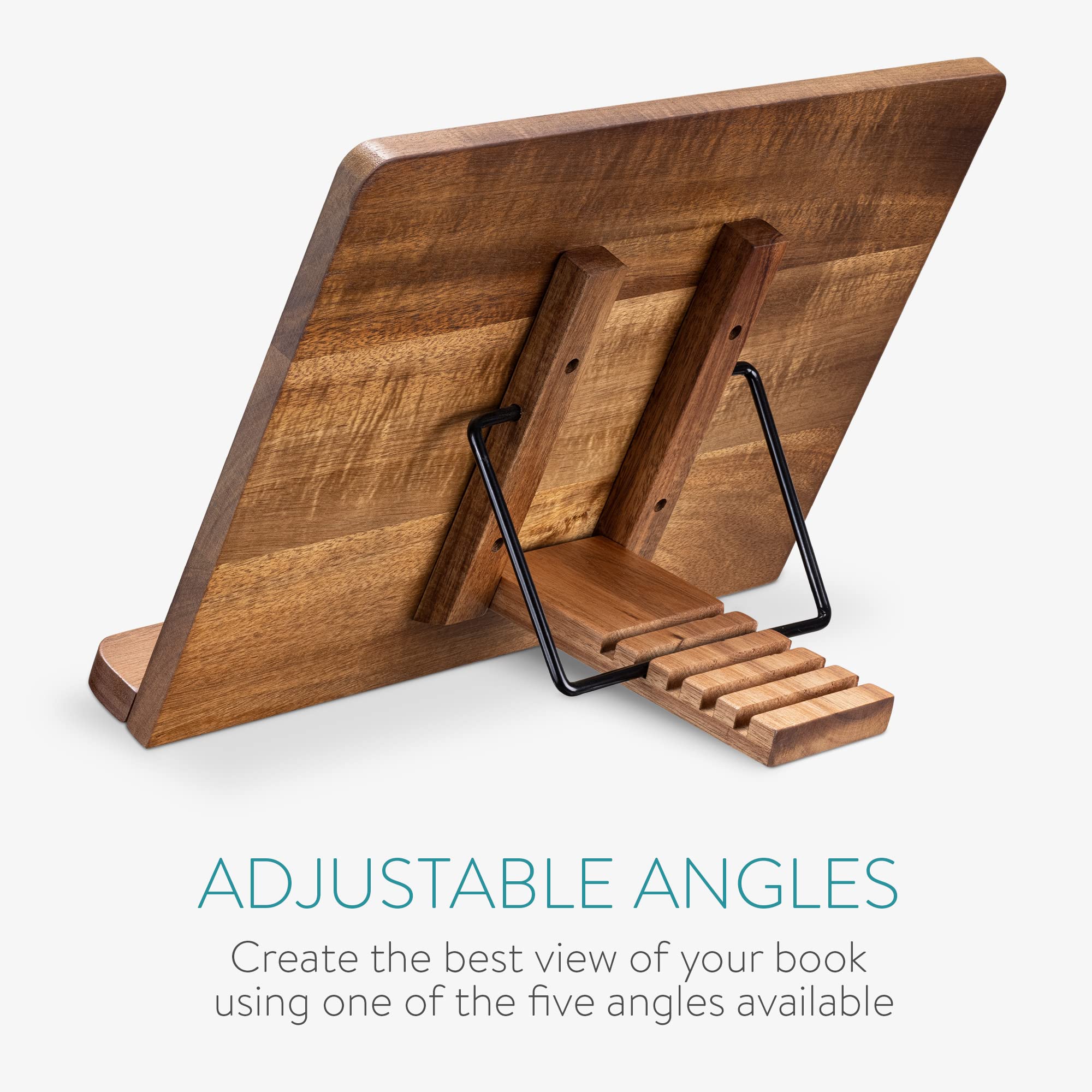 Navaris acacia wood desktop easel adds warm style to kitchen.