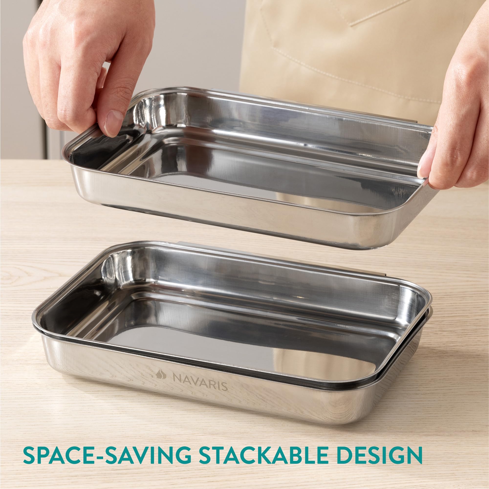 Navaris Breading Trays can double as meat prep pans for versatility