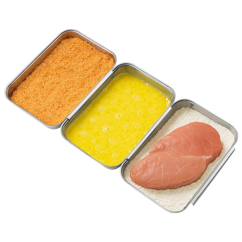 Navaris Breading Trays Set with interlocking trays for efficient breading prep