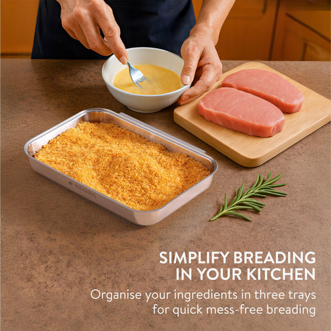 Navaris Toaster Oven Trays in stainless steel for quick, even breading prep