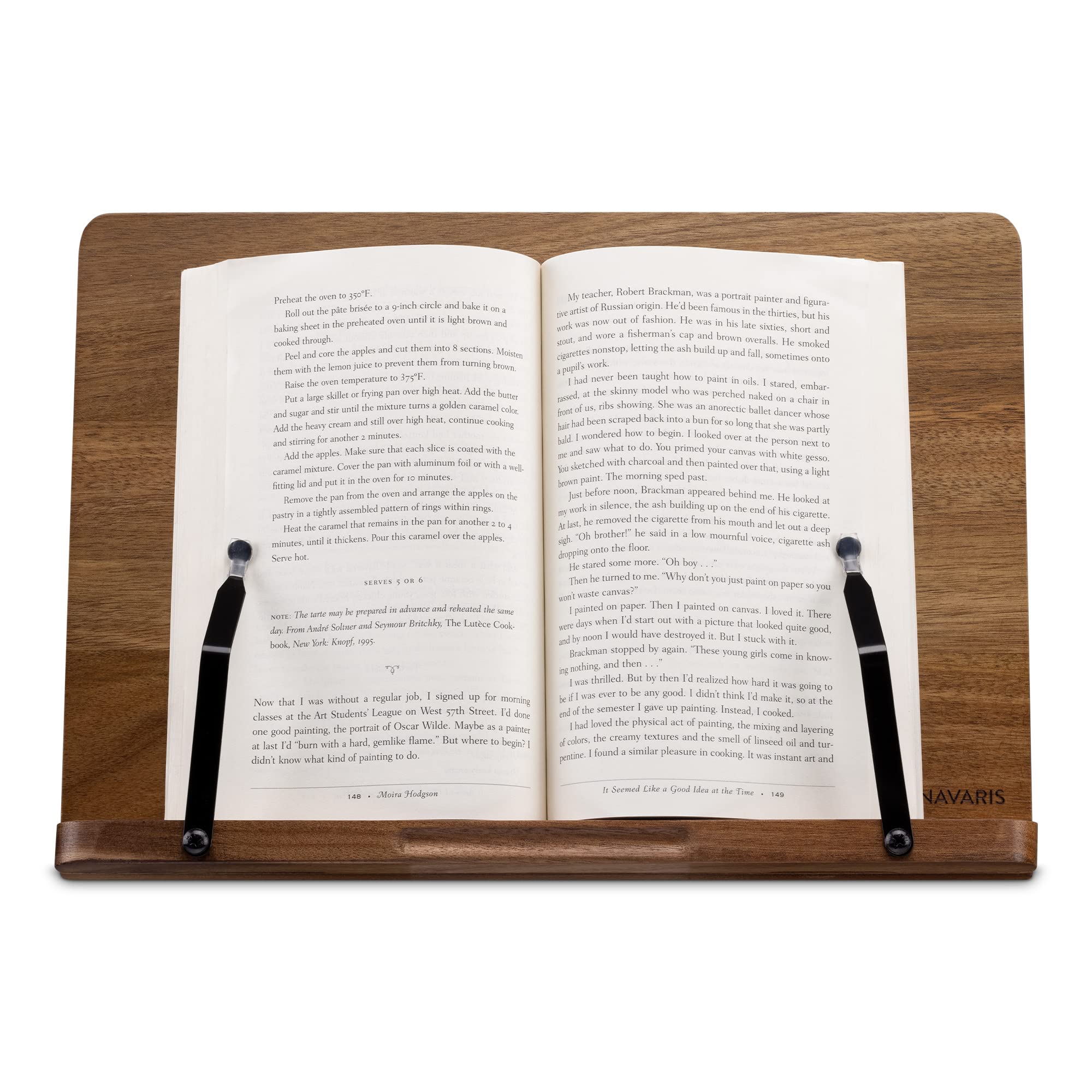 Navaris versatile reading stand fits cookbooks and tablets at angles.
