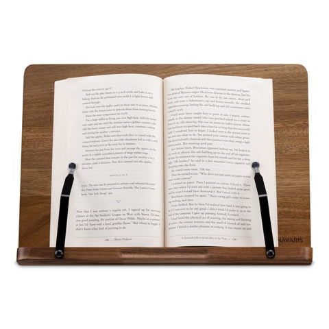 Navaris versatile reading stand fits cookbooks and tablets at angles.