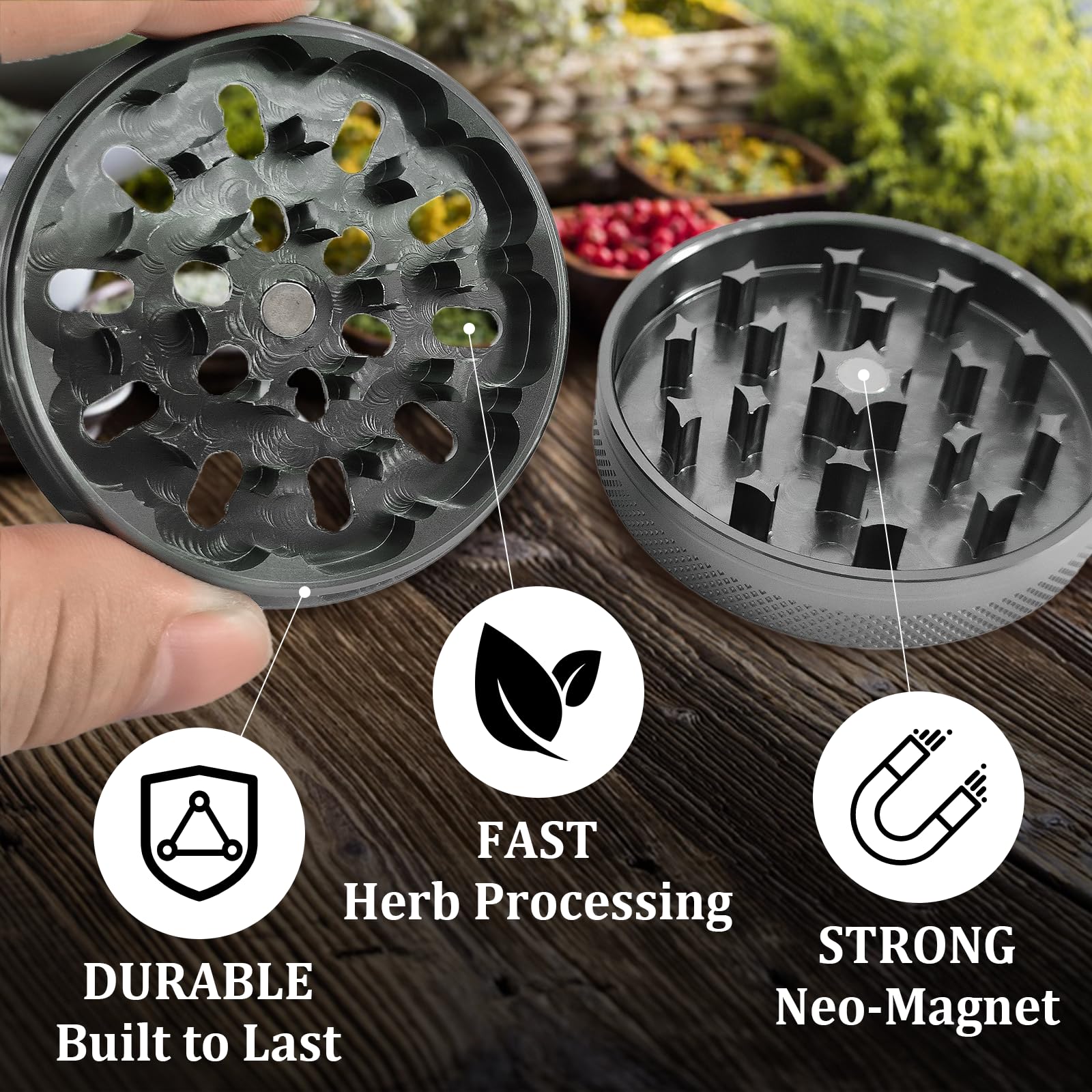 NavASURE grinder easy-clean detachable parts for quick hygiene and storage.