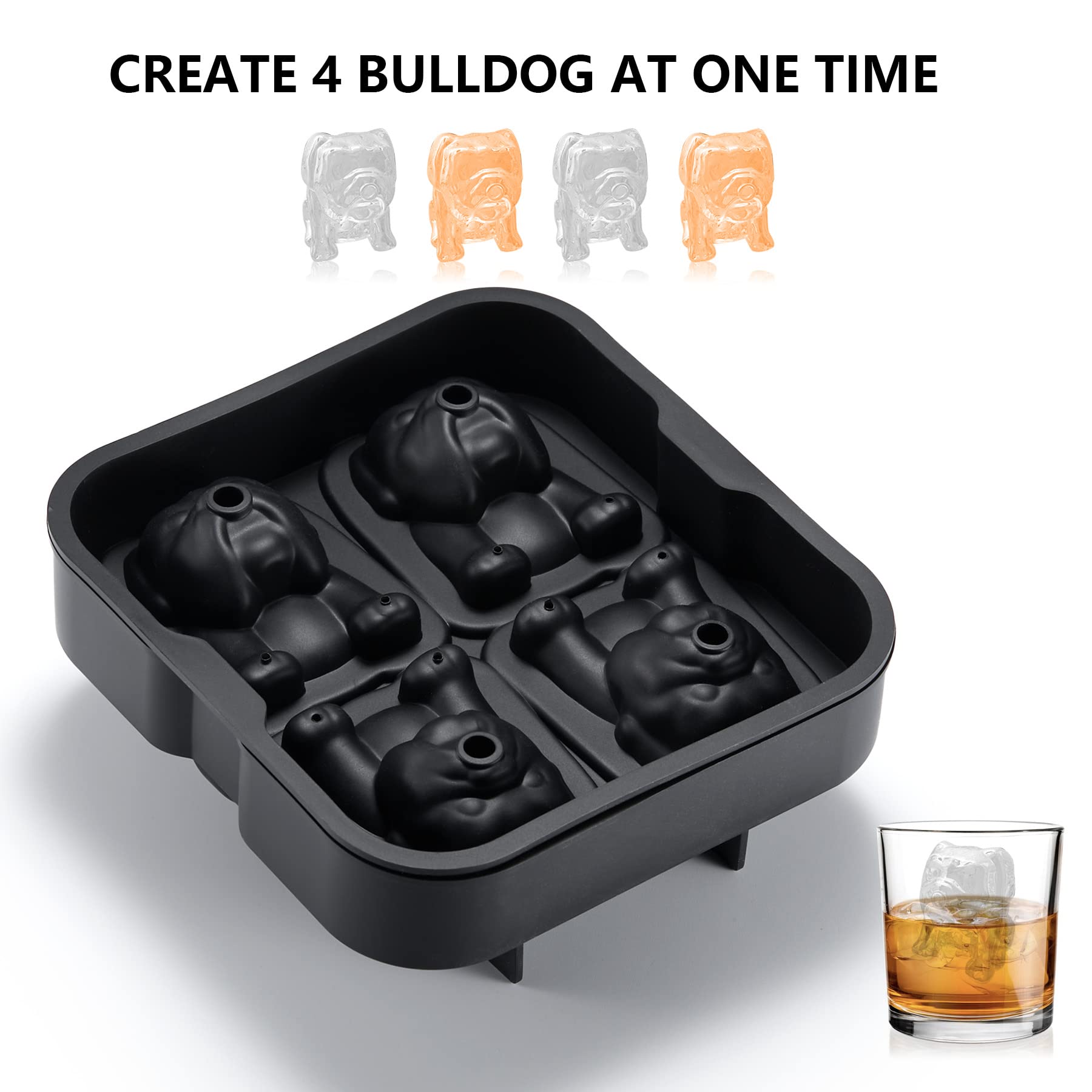 Nax Caki durable BPA-free bulldog mold is dishwasher safe.