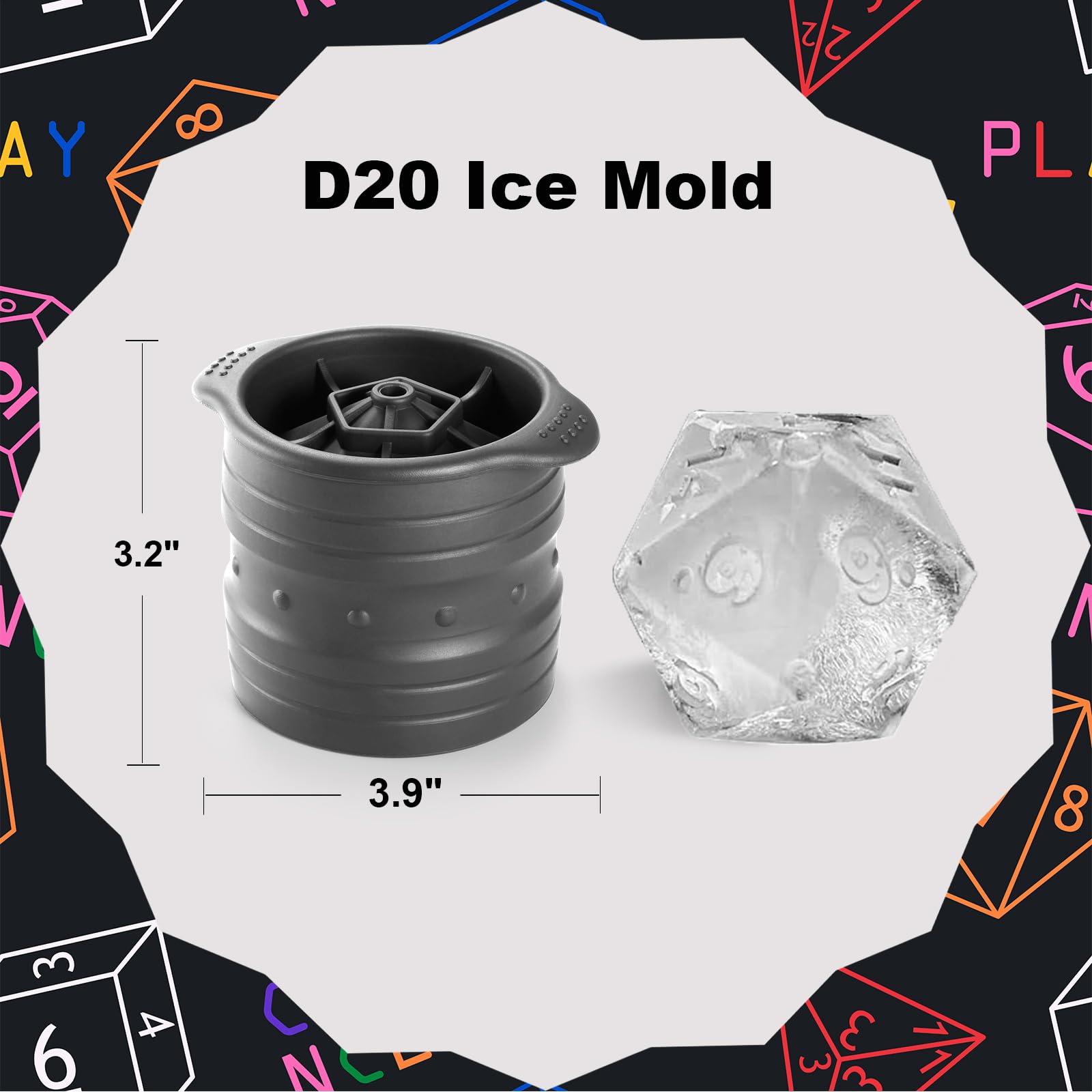 Nax Caki D20 Dice Ice Mold supports DIY treats like chocolate and herbs.