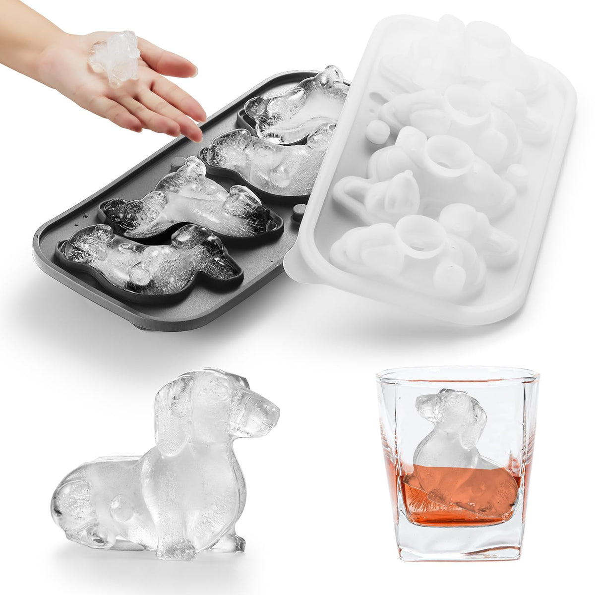 Nax Caki dachshund ice cube mold for playful, slow-melting drink cubes.