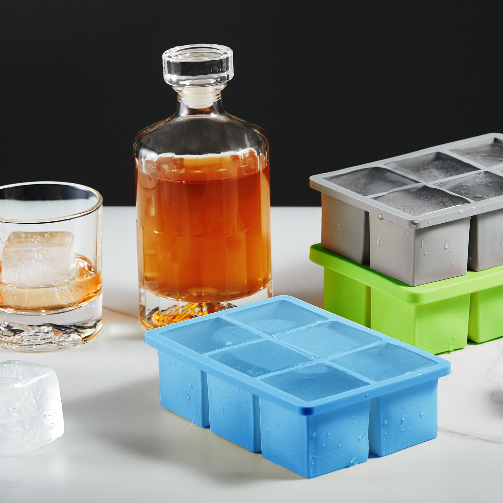 Nax Caki giant 2-inch ice cubes for slow-melt cocktails.