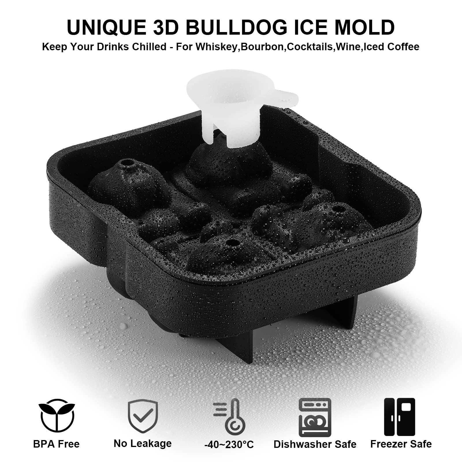 Nax Caki silicone bulldog mold releases cubes easily for quick setup.