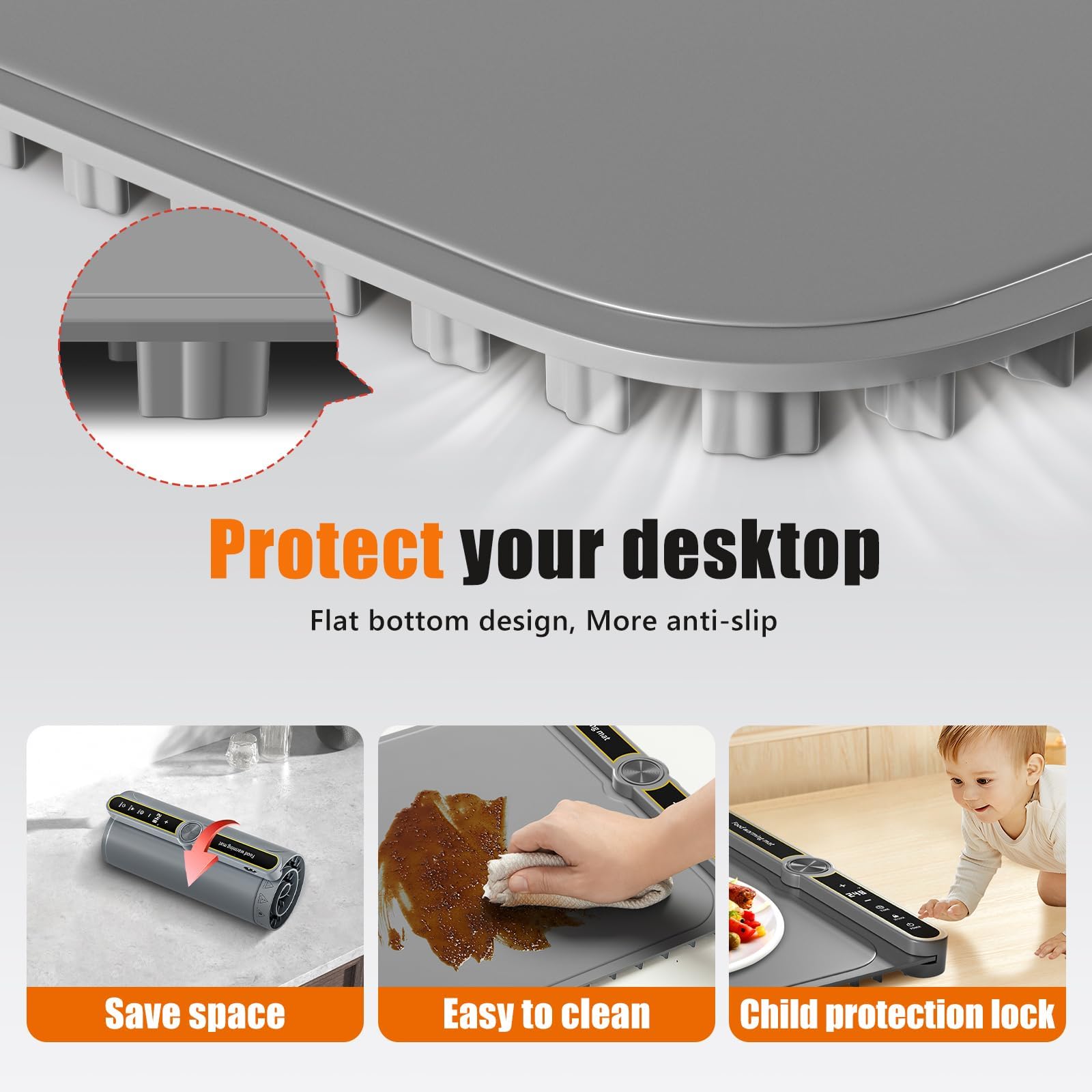 NAXBEY warming mat anti-scald edge reduces risk when handling hot dishes.