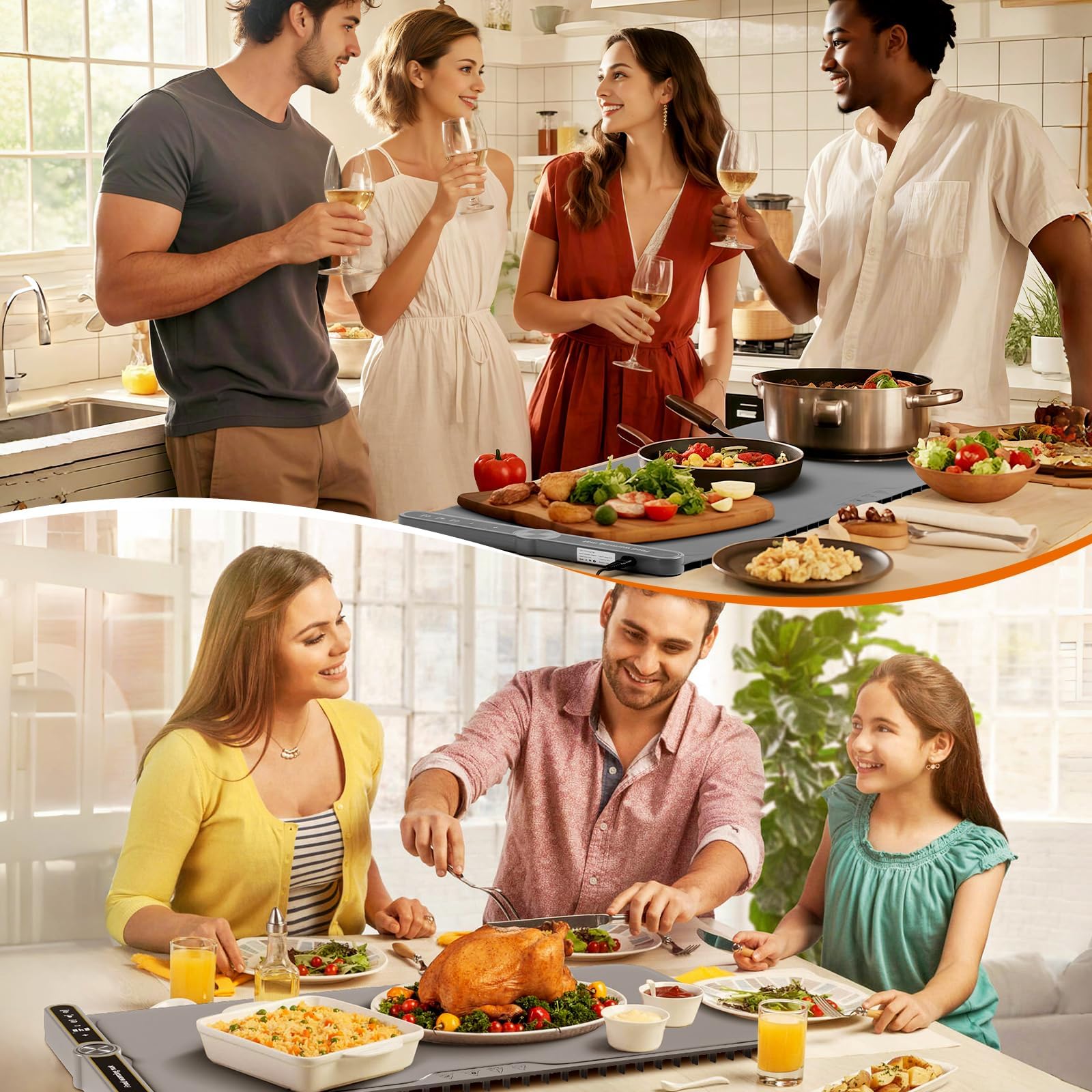 NAXBEY warming mat ideal for family dinners or party warm-ups.