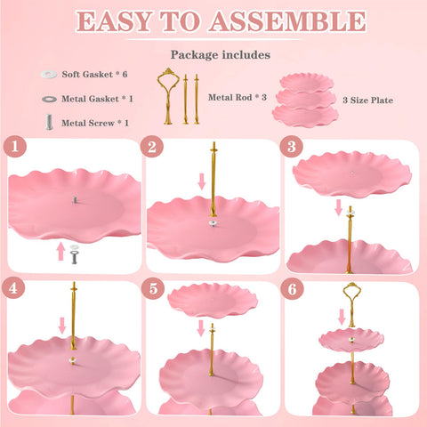NAXIHOPT durable plastic dessert stand withstands frequent party use.