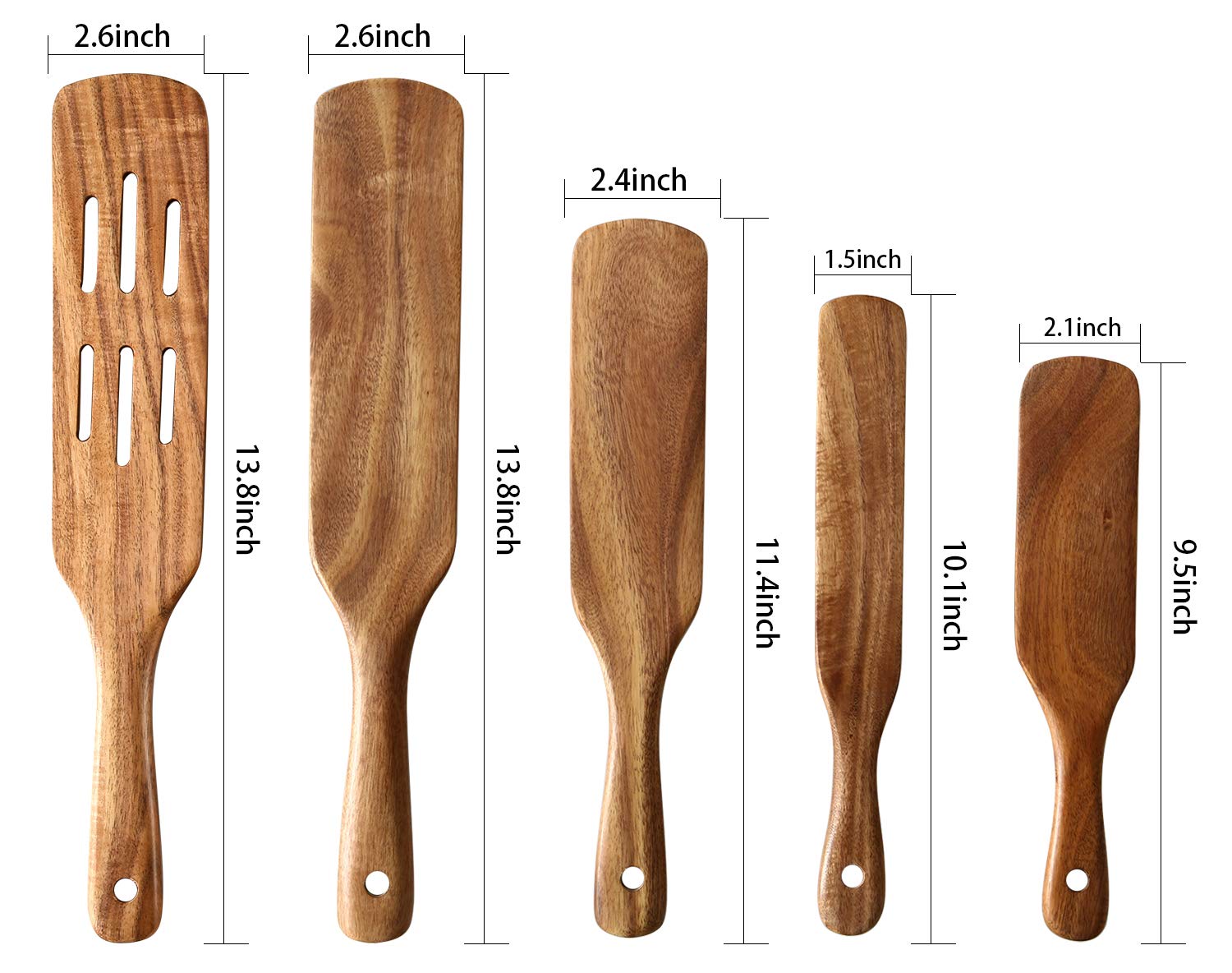 NAYAHOSE slotted spurtle with drainage hole for draining liquids while cooking