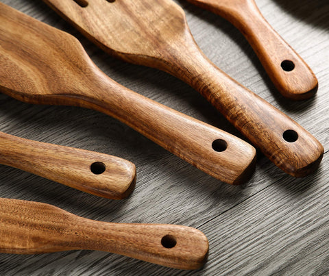 NAYAHOSE teak spurtle, 9.5-inch mini ideal for jars.