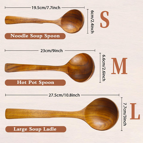 NAYAHOSE wooden ladle medium spoon ideal for sauces and everyday meals