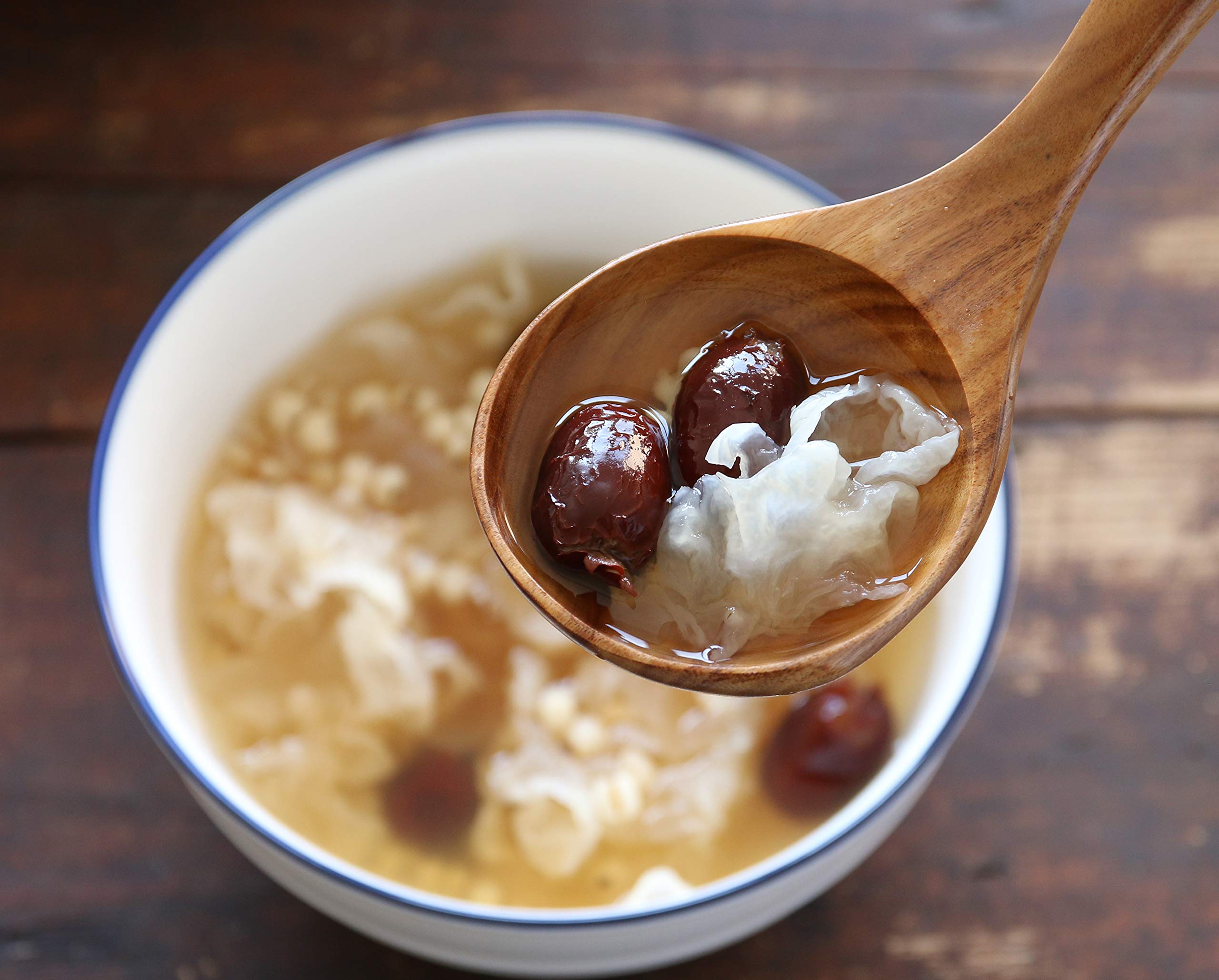 NAYAHOSE wooden ladle handmade teak shows natural color variation