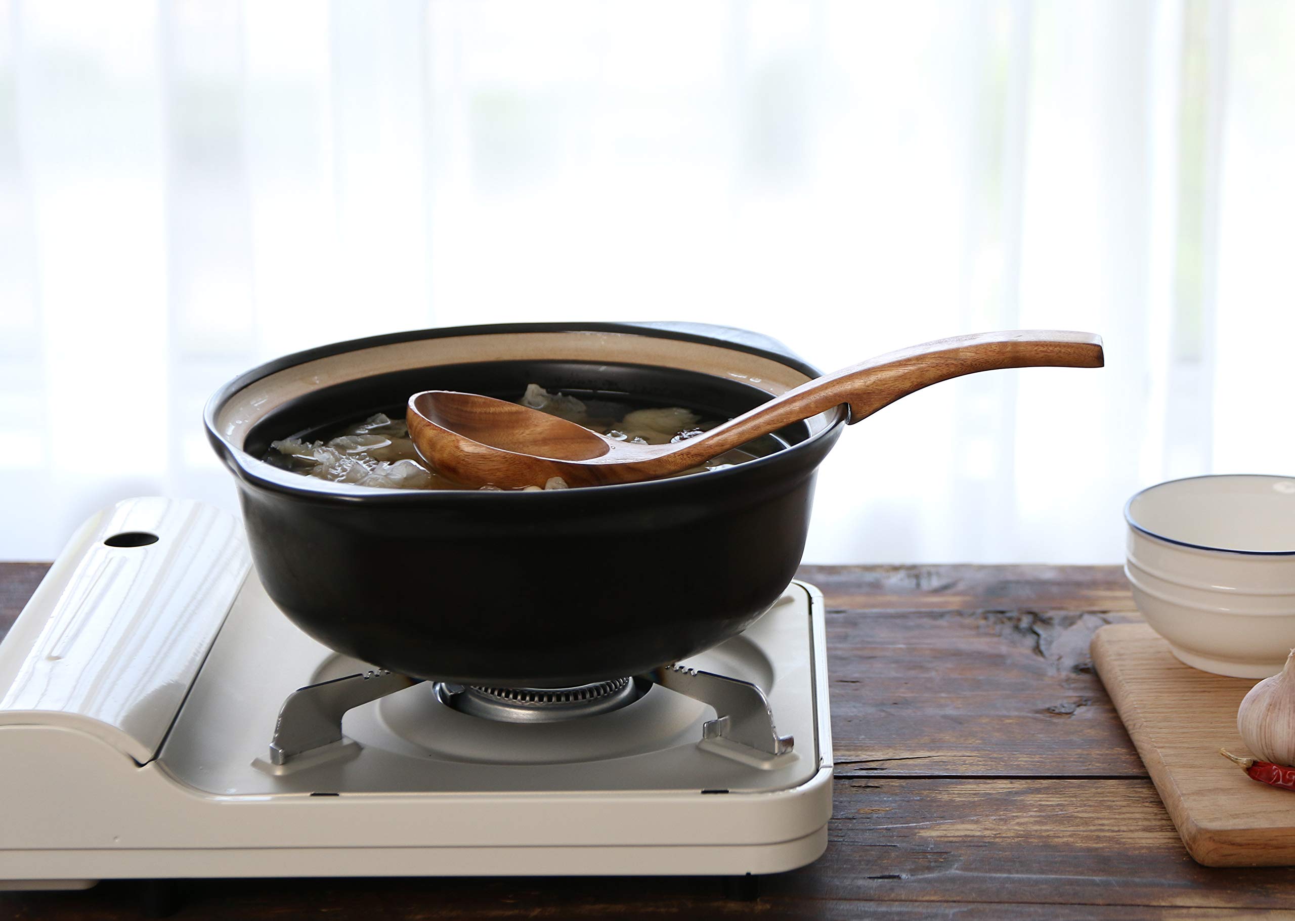 NAYAHOSE wooden ladle nonstick wooden design reduces sticking