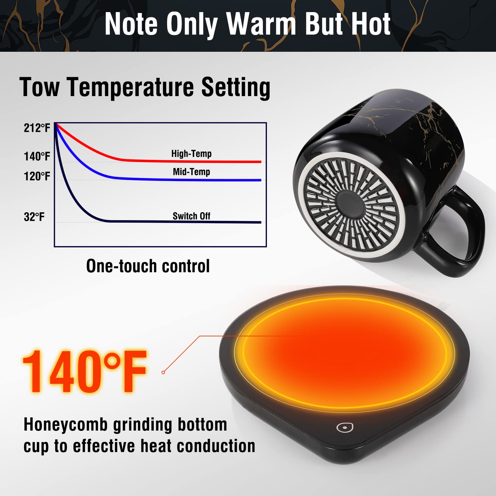 NBBRDDN two temperature settings for coffee tea or cocoa