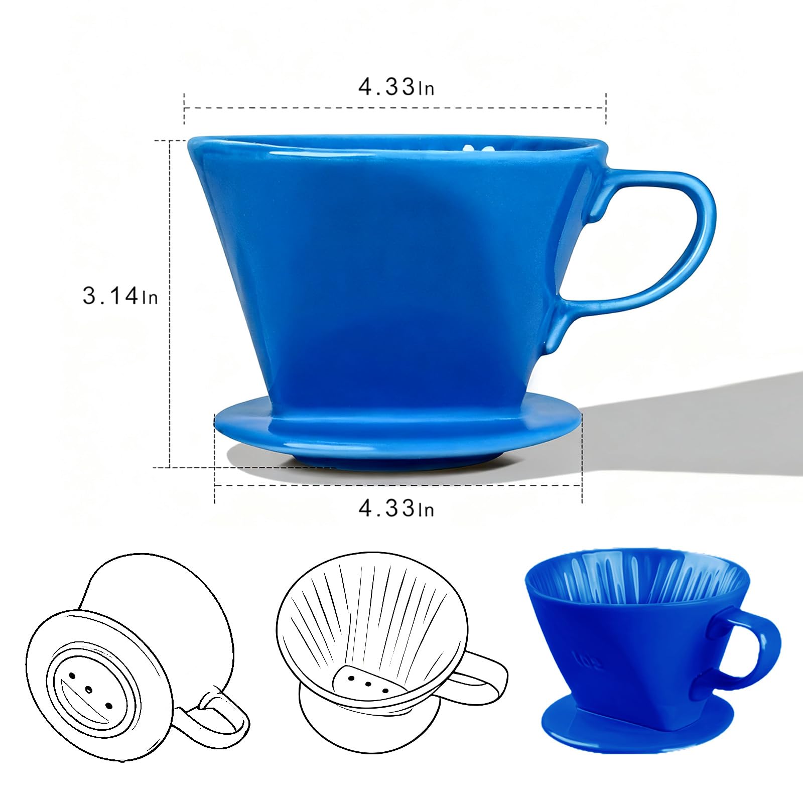 NBYHZLS three-hole drip blue dripper enabling concentrated brew