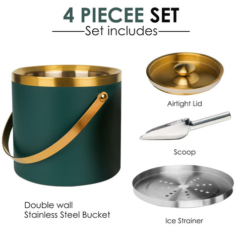 NBNSTHV bar cart accessory ice bucket enhances cocktail service with style.