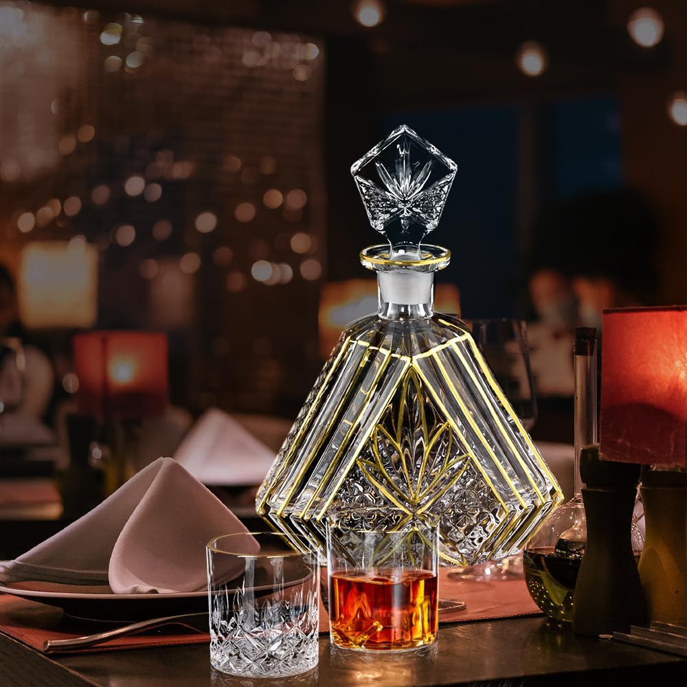 NBNSTHV old-fashioned glasses in-set highlight complete whiskey service.