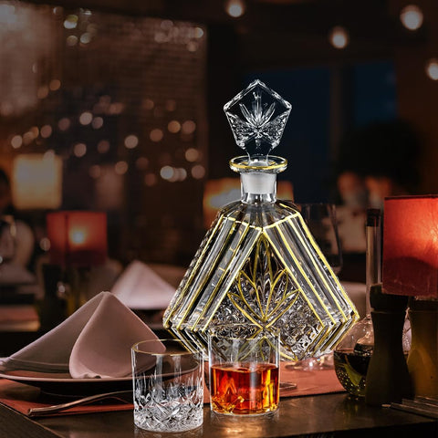 NBNSTHV old-fashioned glasses in-set highlight complete whiskey service.