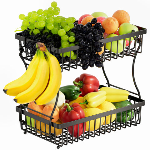 Nbwxcwbs fruit basket 2-tier detachable design enables flexible storage