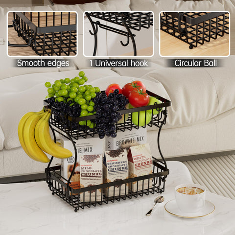 Nbwxcwbs fruit basket round feet for stable countertop placement