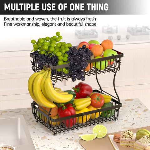 Nbwxcwbs fruit basket space-saving design frees counter space