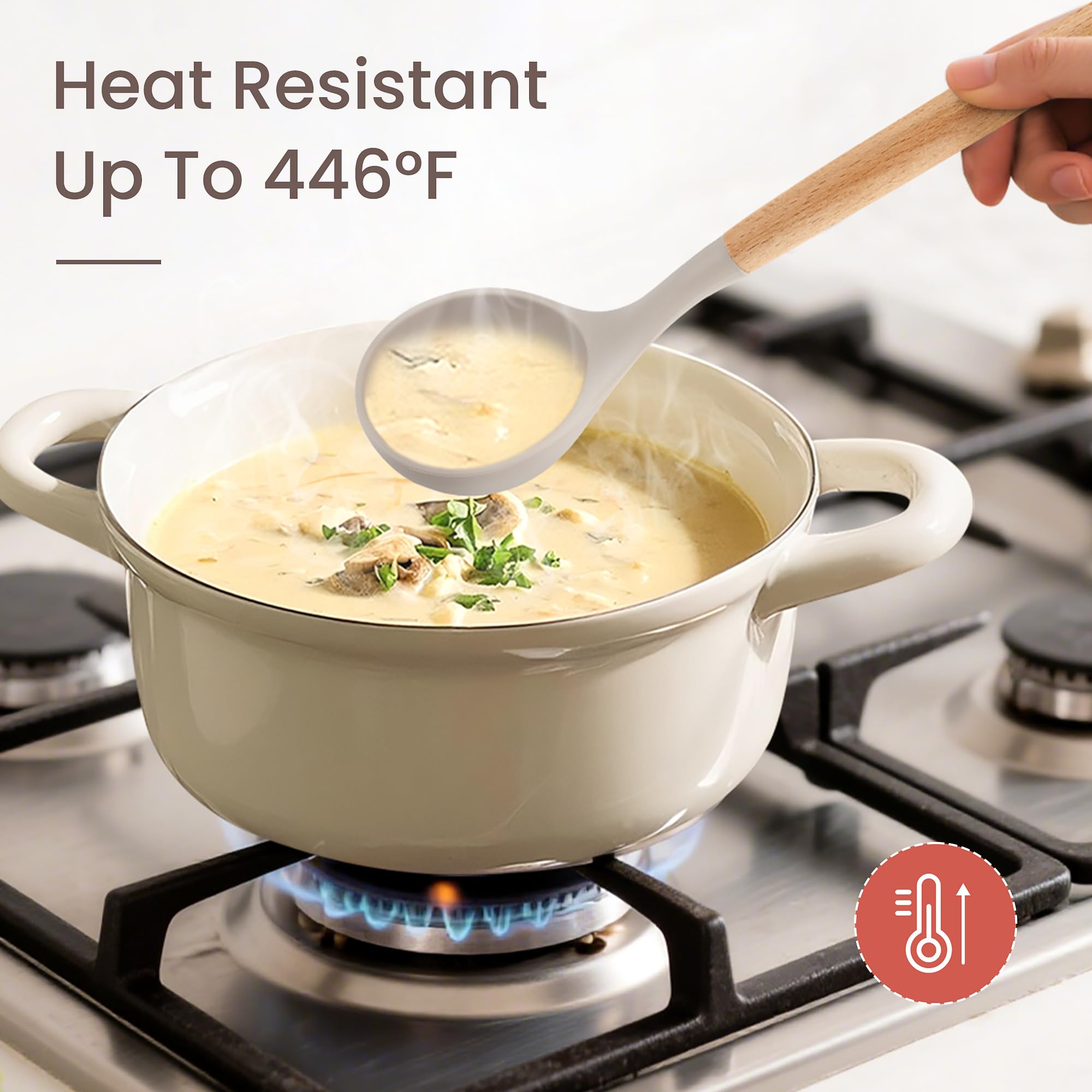 NCUE BPA-free silicone kitchen tools for safe food prep.