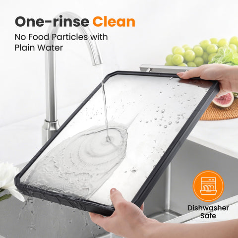 NCUE cutting board is dishwasher safe for quick cleanup on both sides