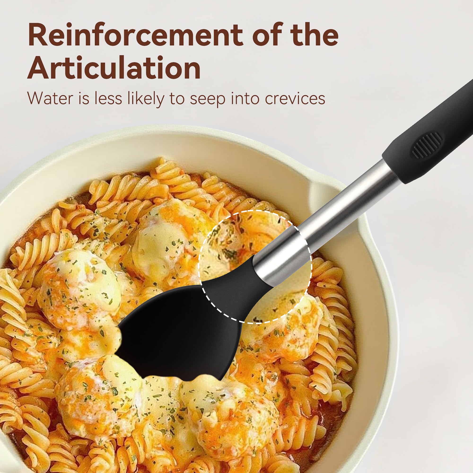 NCUE heat-resistant utensils withstand up to 446°F without melting.