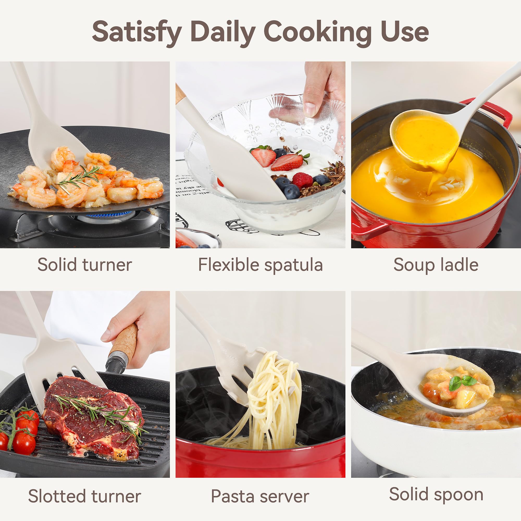 NCUE wooden-handle utensils keep hands away from heat for comfort