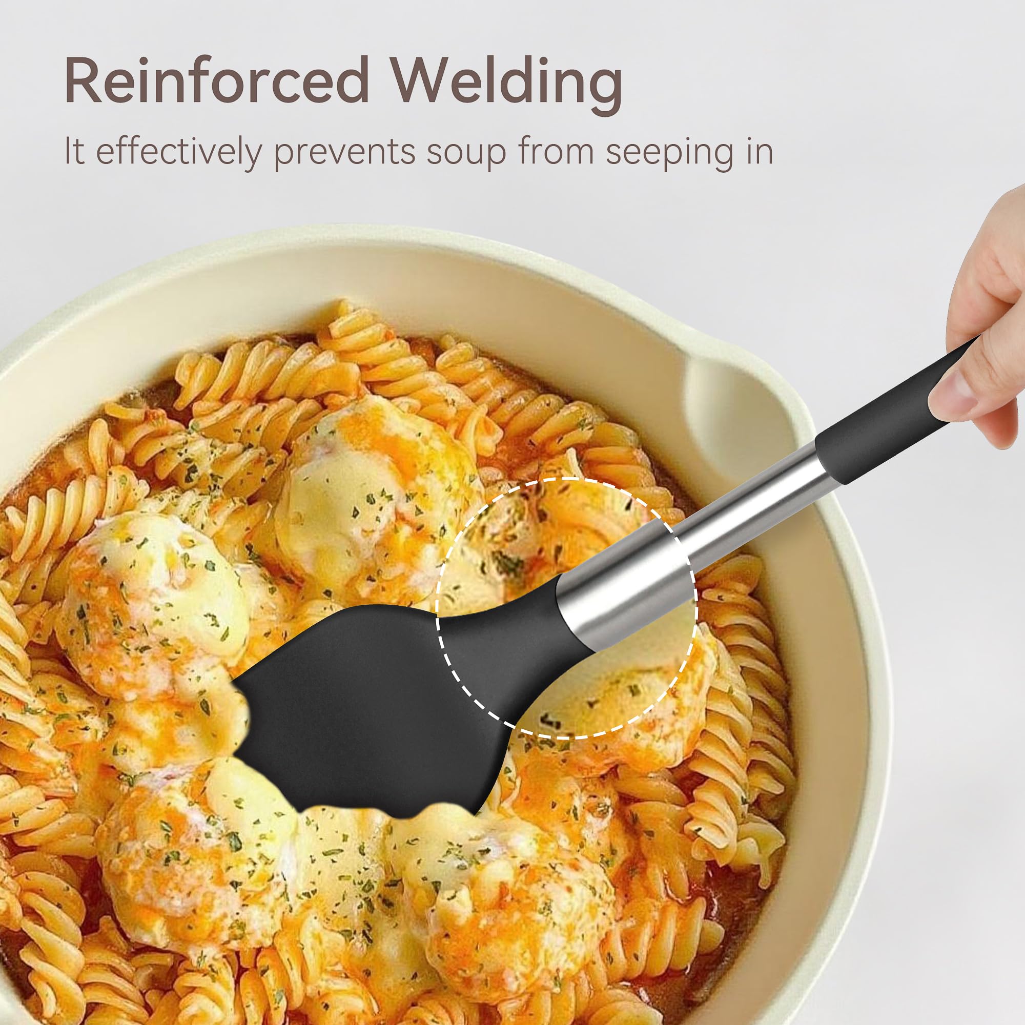 NCUE silicone cooking utensils pasta server for easy serving