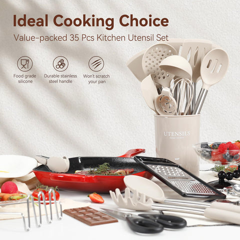 NCUE silicone spatula with stainless steel handle offers durability and smooth flipping
