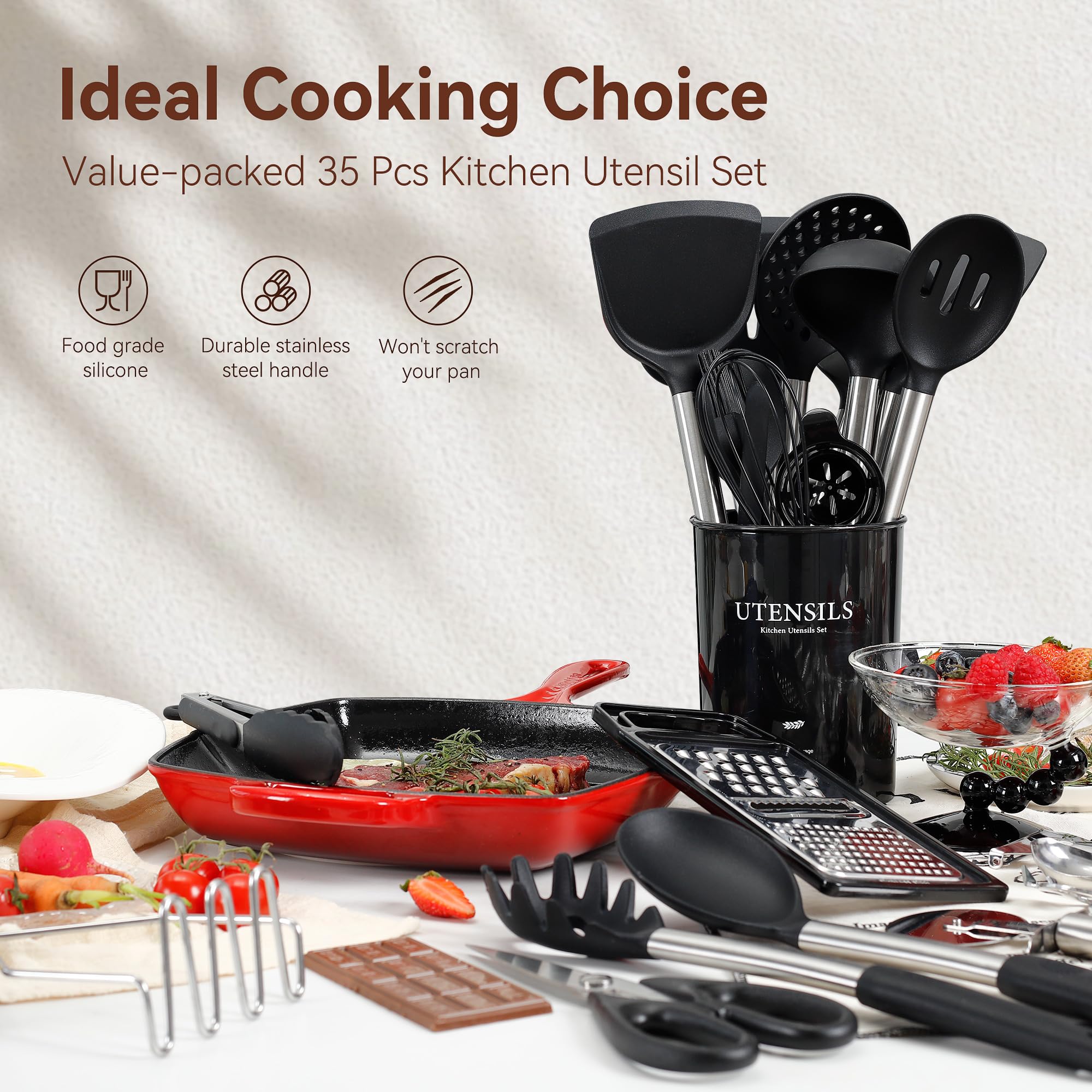 NCUE utensils with stainless steel handles show strong welds and long-lasting durability.