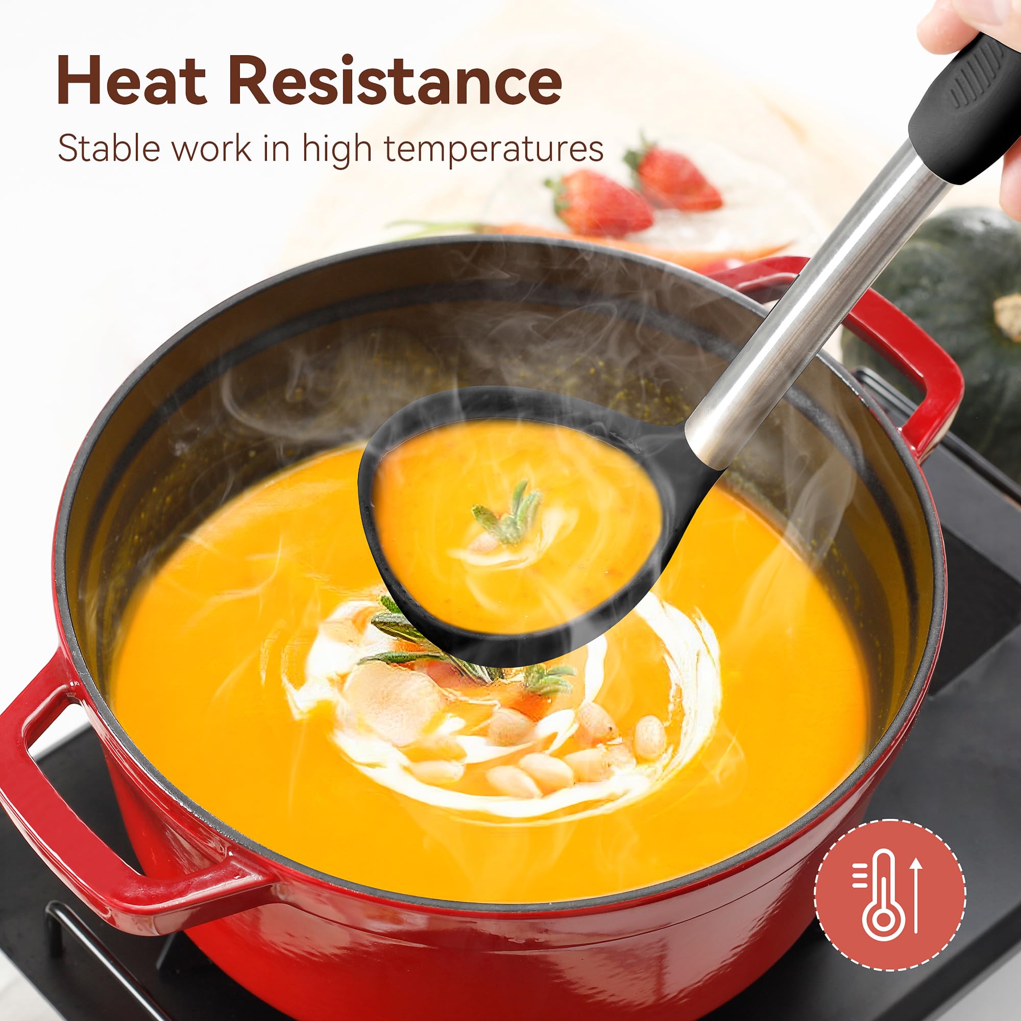NCUE thickened food-grade silicone is safe, odor-free for cooking.