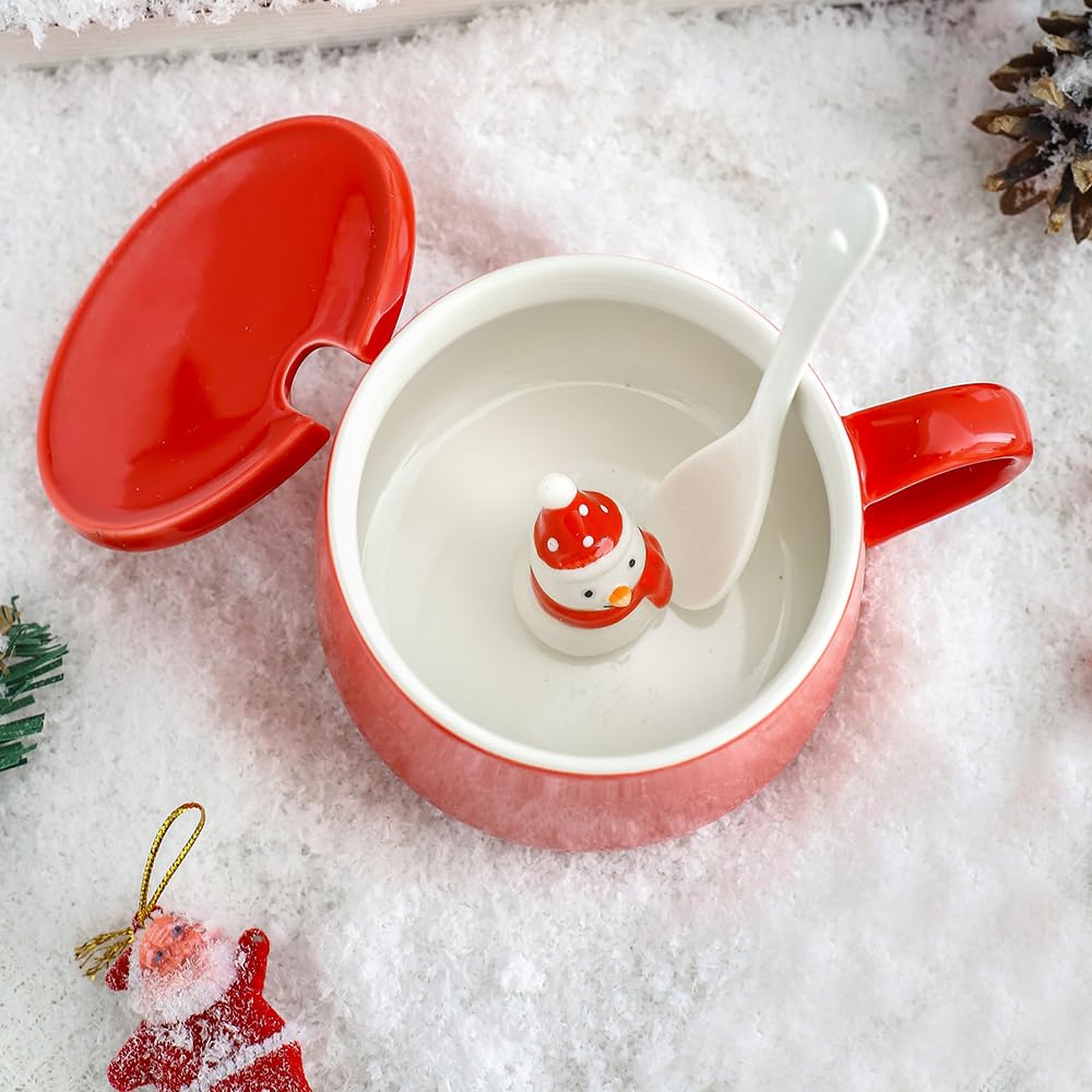 NDLBS Christmas 3D mug bear figurine warms family breakfasts