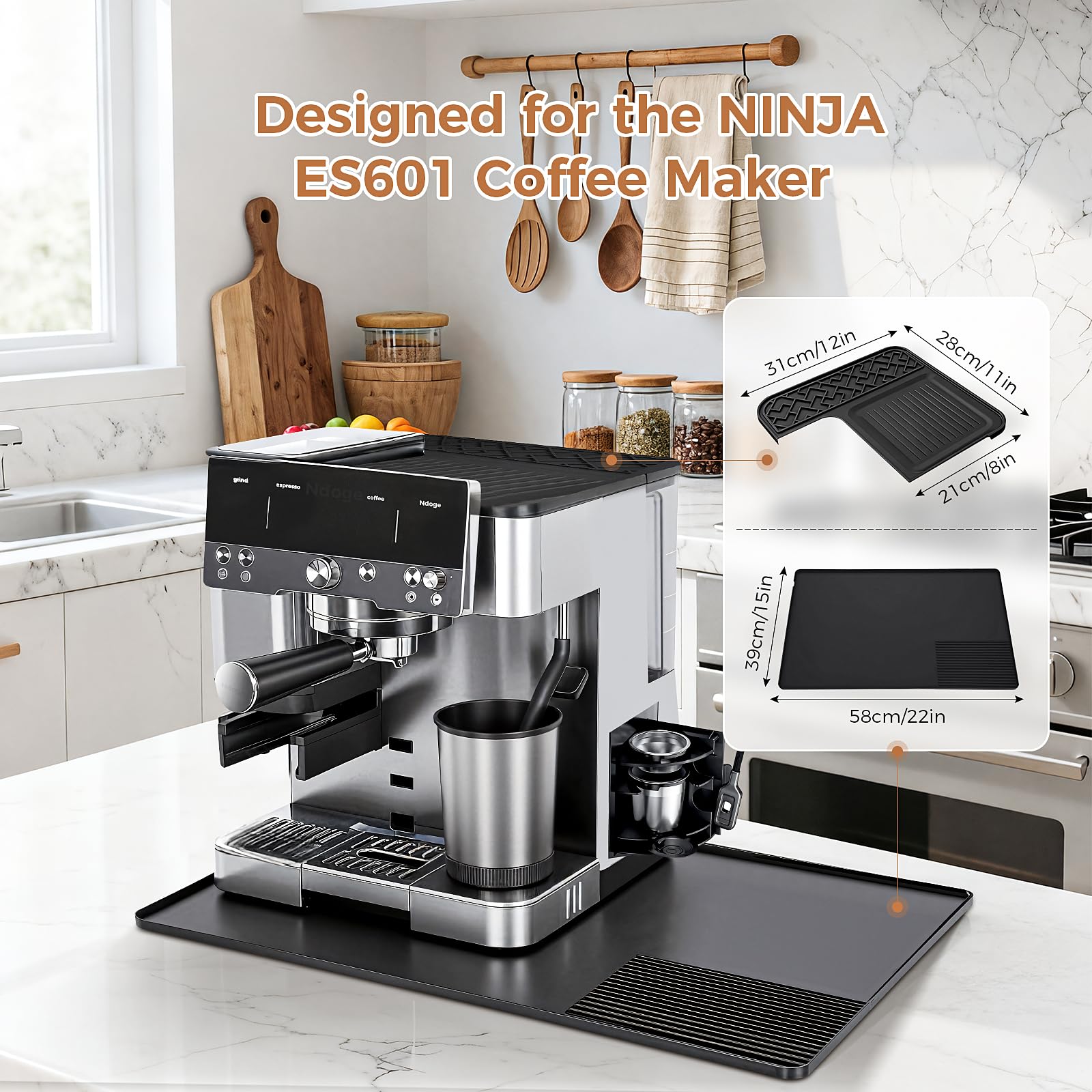 Ndoge bottom pad slides smoothly for easy repositioning on the counter