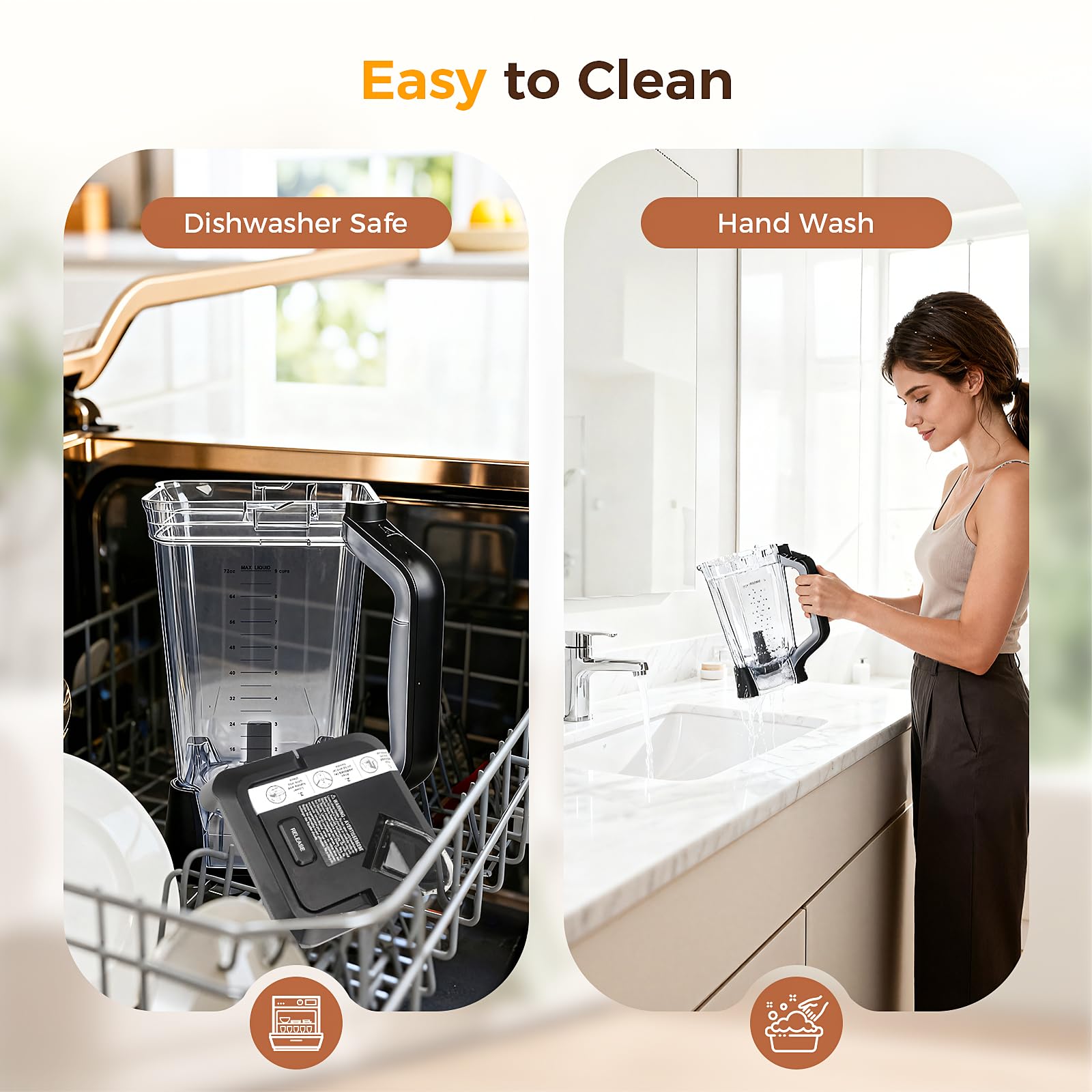 Ndoge BPA-free pitcher material for safe, easy cleaning.