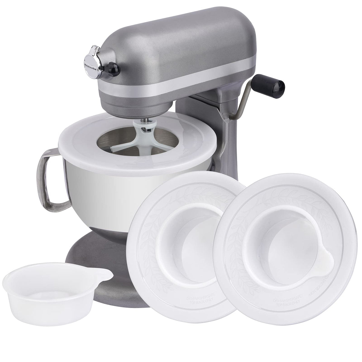 Ne-totoro bowl cover on a 6qt KitchenAid bowl protects against splatter during mixing
