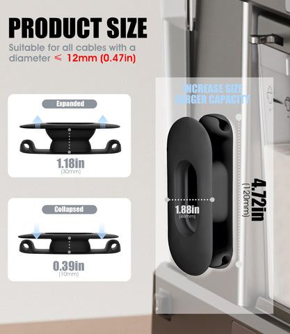 Nearockle adhesive-back cord organizer sticking to smooth surface without residue
