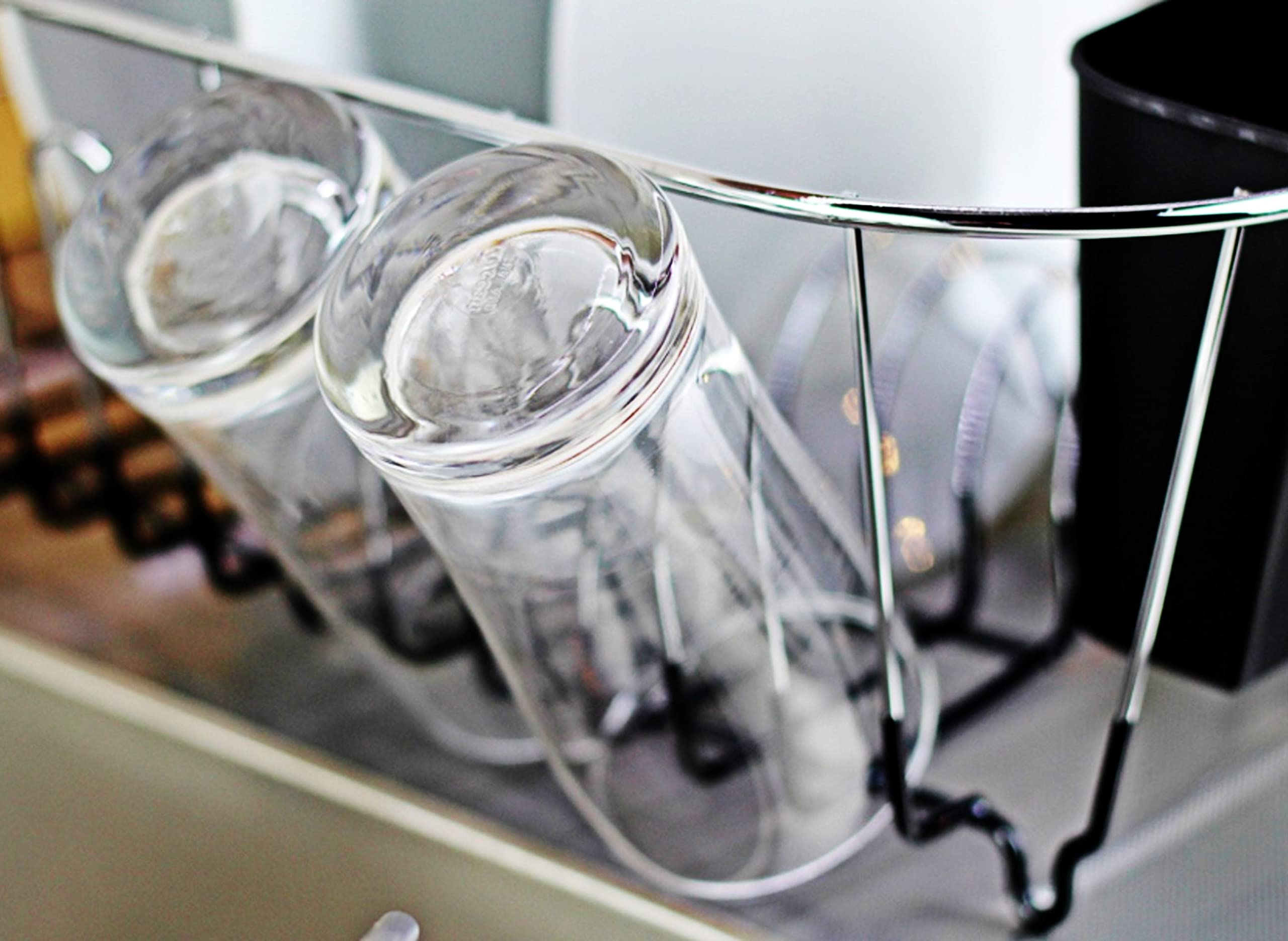 Neat-O chrome dish drainer with color-coated base protects delicate items